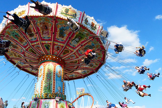 Oktoberfest: Kettenkarussell in Fahrt