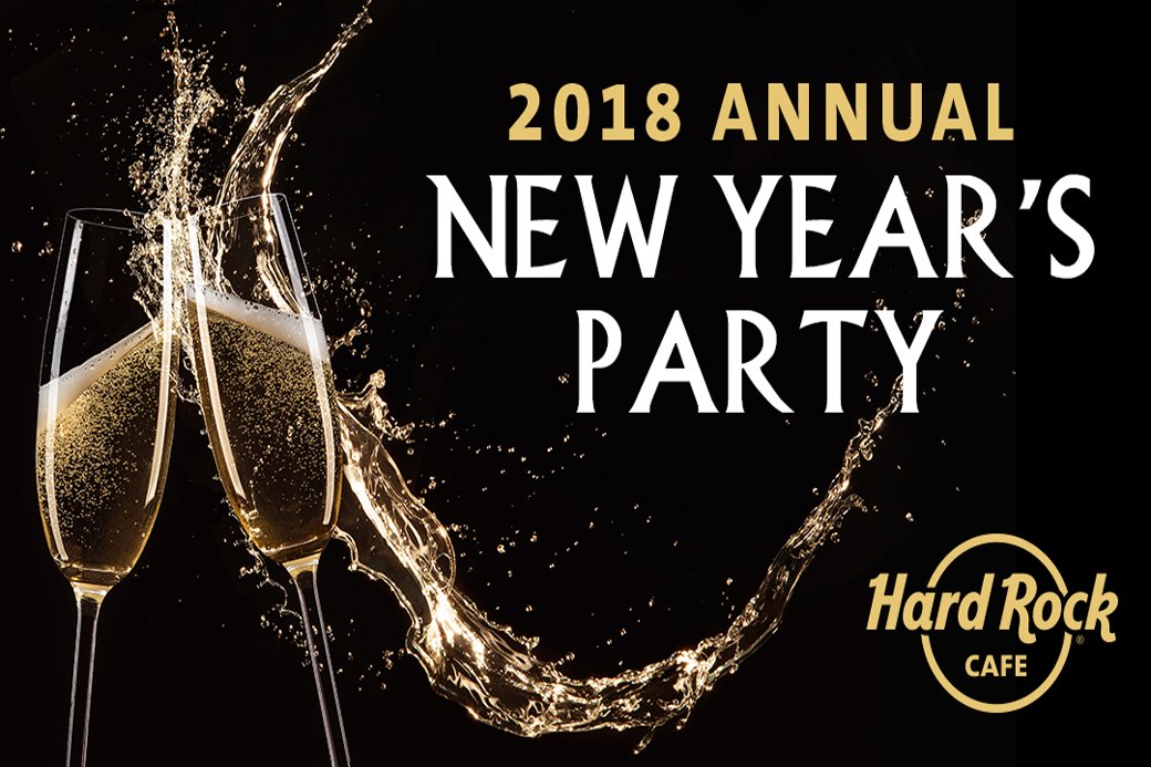 New Year's Eve Werbegrafik für Silvester im Hard Rock Café München