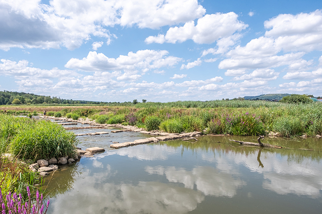 Der renaturierte Fluss Wörnitz in Wassertrüdingen